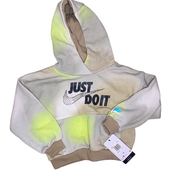 Nike Other - Nike Boys Khaki/Lime Green Sweatshirt with Reflective Trim